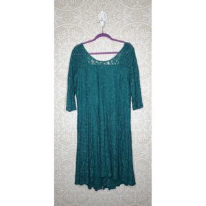 Elegant Teal Lace Dress